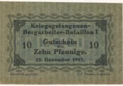 * - Kriegsgfangenen-Bergarbeiter-Bataillon I - 15.12.1917 - 10 Pfennig 