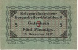 * - Kriegsgfangenen-Bergarbeiter-Bataillon II - 15.12.1917 - 5 Pfennig 