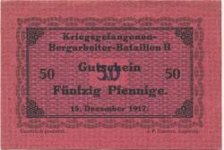 * - Kriegsgfangenen-Bergarbeiter-Bataillon II - 15.12.1917 - 50 Pfennig 