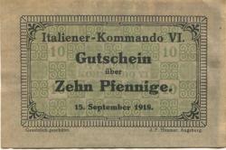 * - Italiener-Kommando VI - 15.9.1918 - 10 Pfennig 
