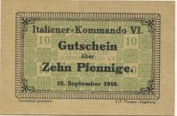 * - Italiener-Kommando VI - 15.9.1918 - 10 Pfennig 