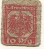 * - *, X.Armeekorps - -- - 10 Pfennig 