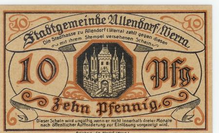 Allendorf (heute: Bad-Sooden-Allendorf) - Stadt - -- - 10 Pfennig 