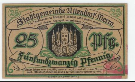 Allendorf (heute: Bad-Sooden-Allendorf) - Stadt - -- - 25 Pfennig 