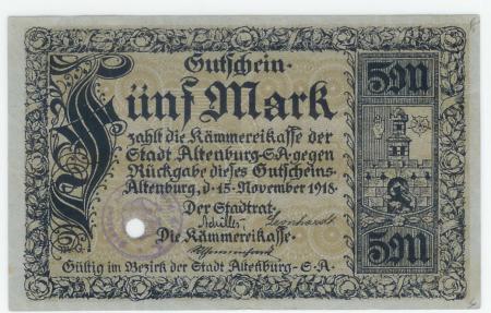Altenburg - Stadt - 15.11.1918 - 5 Mark 