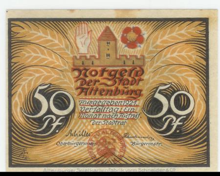Altenburg - Stadt - 1921 - 50 Pfennig 