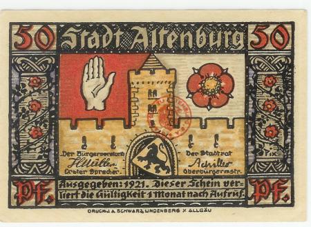 Altenburg - Stadt - 1921 - 50 Pfennig 