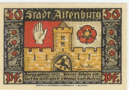 Altenburg - Stadt - 1921 - 50 Pfennig 