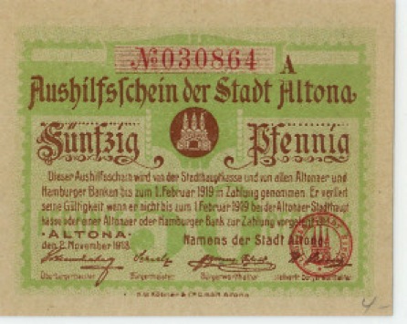 Altona - Stadt - 2.11.1918 - 1.2.1919 - 50 Pfennig 