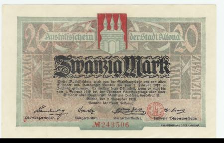 Altona - Stadt - 2.11.1918 - 1.2.1919 - 20 Mark 