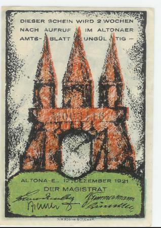 Altona - Stadt - 12.12.1921 - 20 Pfennig 