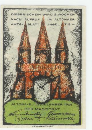 Altona - Stadt - 12.12.1921 - 70 Pfennig 
