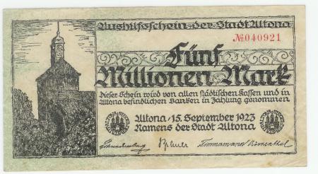 Altona - Stadt - 15.9.1923 - 5 Millionen Mark 