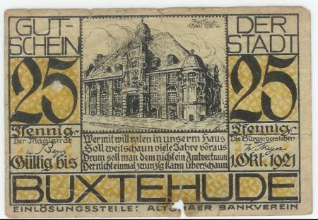 Altona - Altonaer Bankverein - - 1.10.1921 - 25 Pfennig 