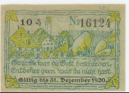 Altusried - Marktgemeinde - - 31.12.1920 - 10 Pfennig 