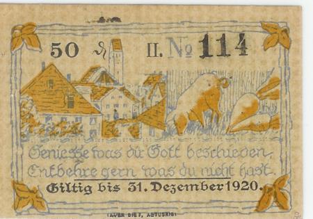 Altusried - Marktgemeinde - - 31.12.1920 - 50 Pfennig 