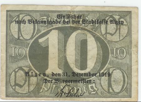 Alzey - Stadt - 31.12.1919 - 10 Pfennig 
