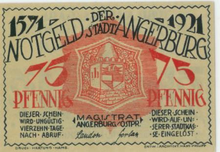 Angerburg - Stadt - 1921 - 75 Pfennig 