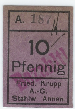 Annen (heute: Witten) - Krupp, Friedrich, AG, Stahlwerk - -- - 10 Pfennig 
