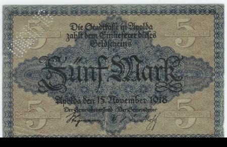 Apolda - Stadt - 15.11.1918 - 5 Mark 
