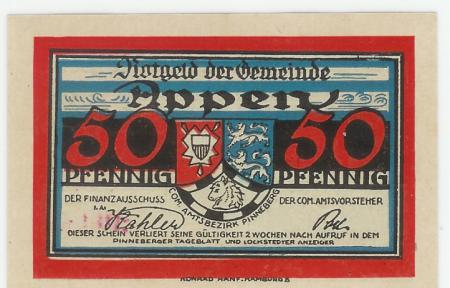 Appen - Gemeinde - -- - 50 Pfennig 