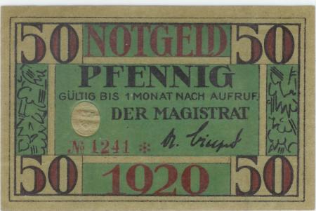 Arnstadt - Stadt - 1920 - 50 Pfennig 