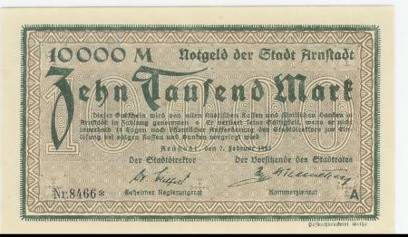 Arnstadt - Stadt - 7.2.1923 - 10000 Mark 