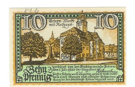 Artern - Stadt - 1.7.1920 - 10 Pfennig 