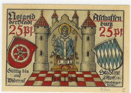 Aschaffenburg - Stadt - -- - 25 Pfennig 
