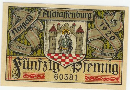 Aschaffenburg - Stadt - 1920 - 50 Pfennig 