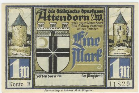 Attendorn - Stadt - -- - 1 Mark 