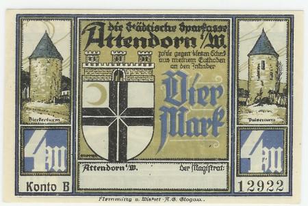 Attendorn - Stadt - -- - 4 Mark 