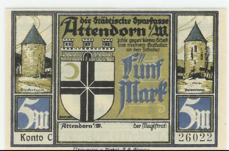 Attendorn - Stadt - -- - 5 Mark 