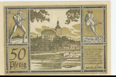 Auma - Stadt - 1.11.1921 - 50 Pfennig 