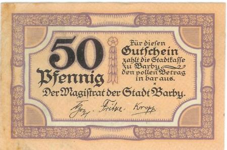 Barby - Stadt -  - 31.12.1918  - 50 Pfennig 