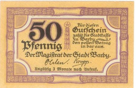Barby - Stadt -  1921  - 50 Pfennig 