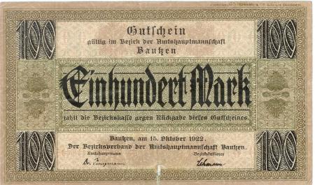 Bautzen - Amtshauptmannschaft - 15.10.1922 - 100 Mark 
