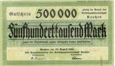 Bautzen - Amtshauptmannschaft - 22.8.1923 - 500000 Mark 