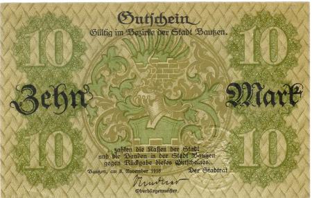 Bautzen - Stadt - 8.11.1918 - 10 Mark 
