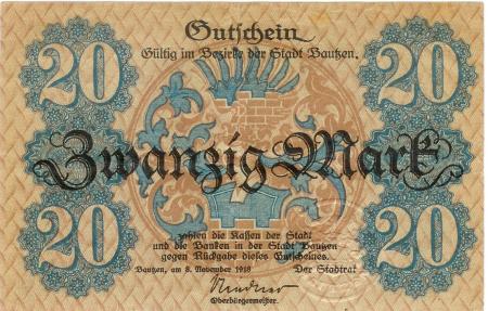 Bautzen - Stadt - 8.11.1918 - 20 Mark 