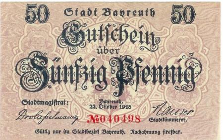 Bayreuth - Stadt - 22.10.1918 - 50 Pfennig 