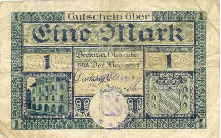 Beckum - Stadt - 1.11.1918 - 1 Mark 