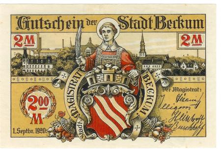 Beckum - Stadt - 1.9.1920 - 2 Mark 