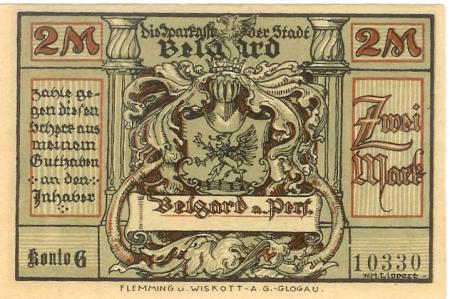 Belgard (heute PL-Bialogard) - Sparkasse der Stadt - -- - 2 Mark 