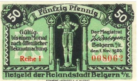 Belgern - Stadt - 1.11.1920 - 50 Pfennig 