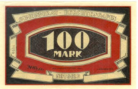 Berchtesgaden - Markt - 24.11.1922 - 100 Mark 