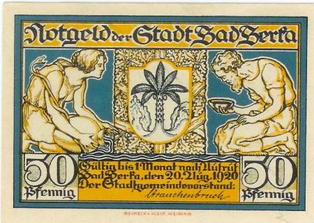 Berka (Bad) - Stadt - 20.8.1920 - 50 Pfennig 