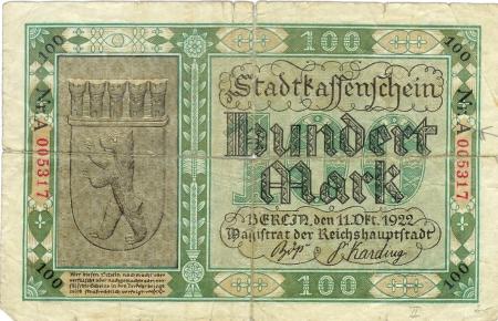 Berlin - Stadt - 11.10.1922 - 100 Mark 