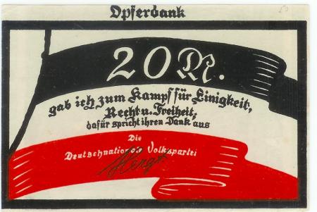 Berlin - Deutschnationale Volkspartei - -- - 20 Pfennig 