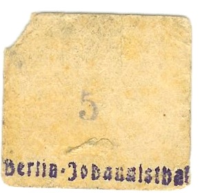 Berlin-Johannisthal - Gemeinde - -- - 5 Pfennig 